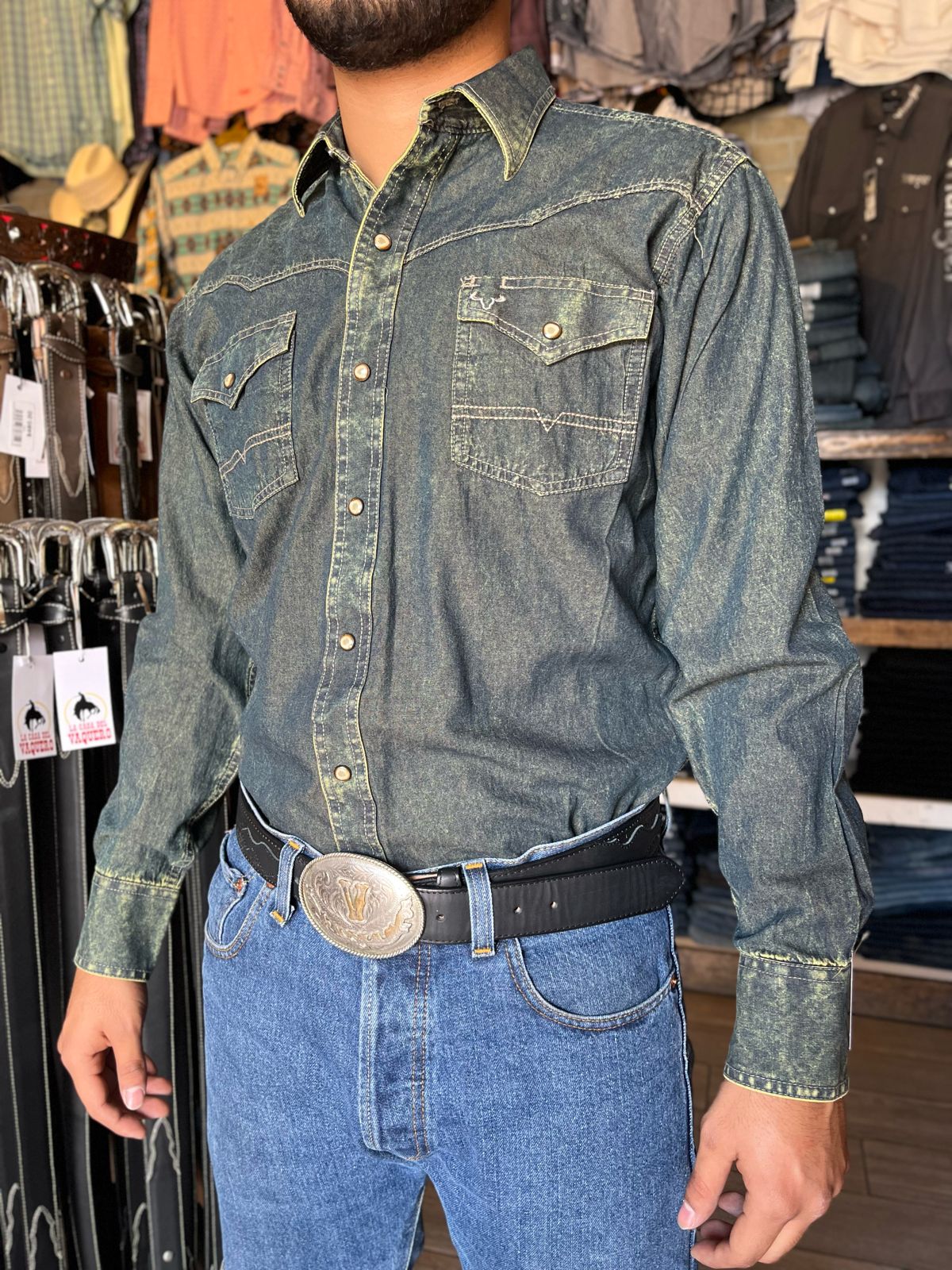 Camisa Rodeo Carte Mezclilla Deslavado – La Casa del Vaquero