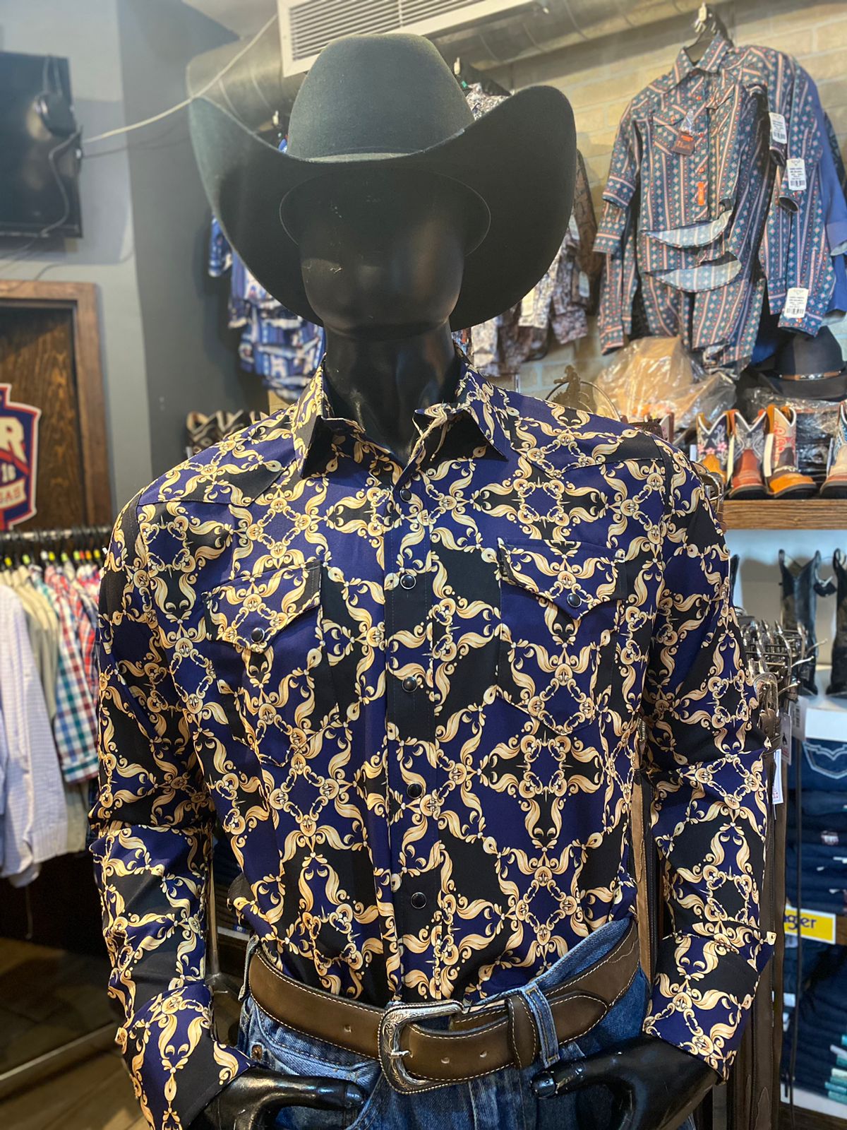 Camisa Winster Caballero Estampada Azul