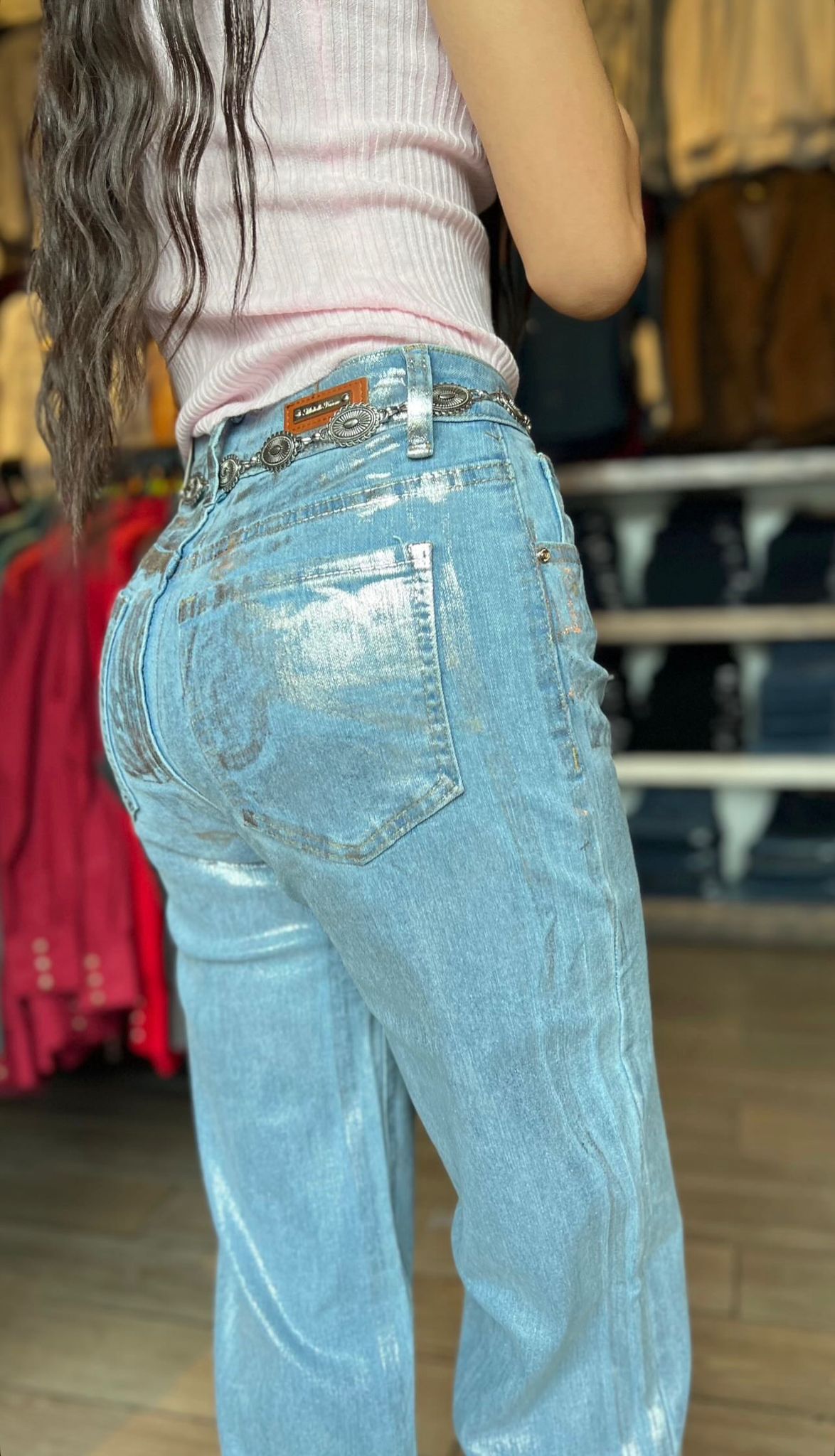 Pantalón Michelle Ferrar Metálico