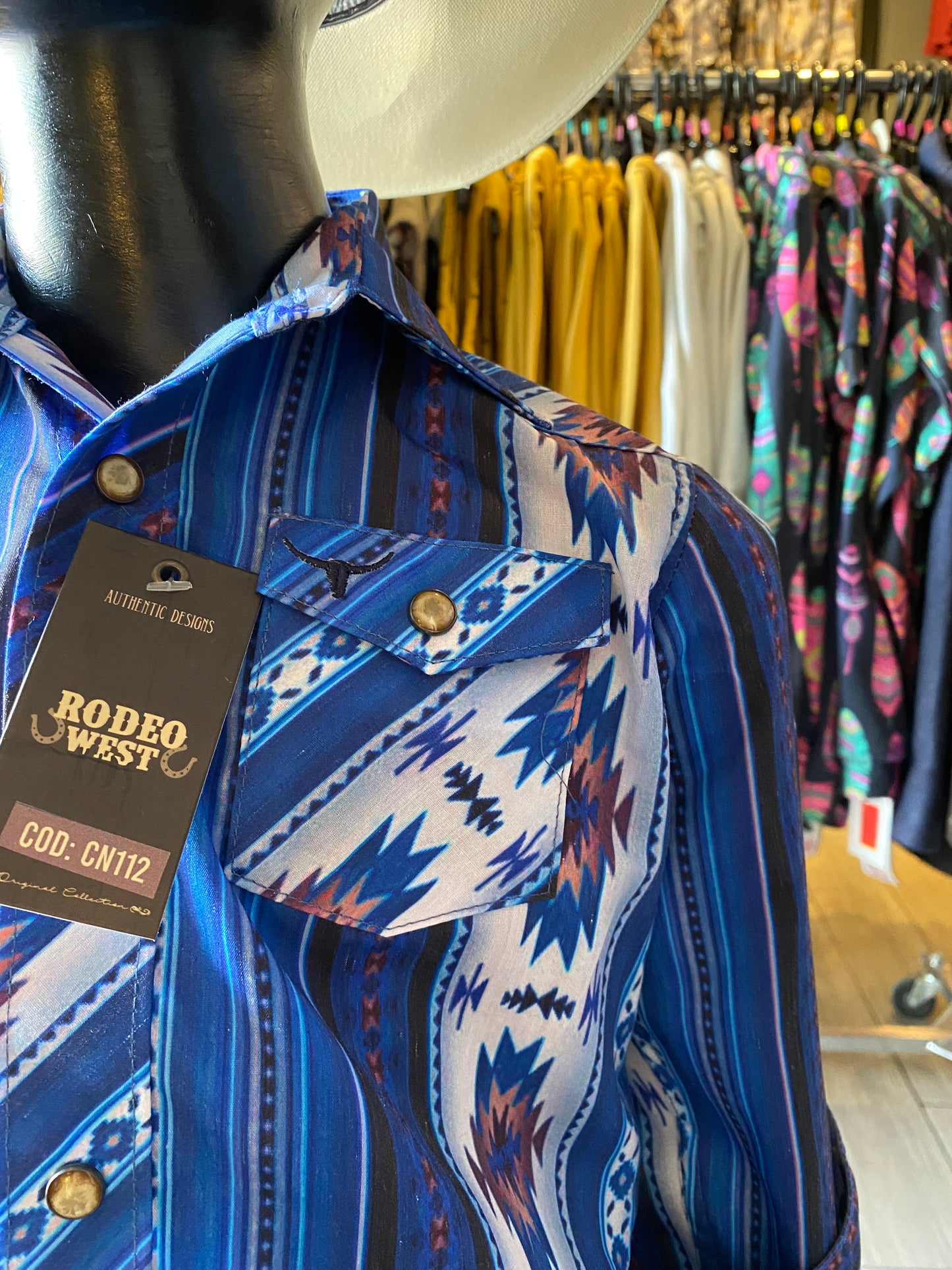 Camisa Rodeo Carte Estampada Azul