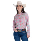 Camisa Wrangler Estampado Flores Rosa