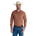Camisa Wrangler Cuadros Naranja
