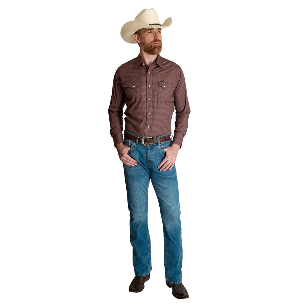 Camisa Wrangler 20x Cafe