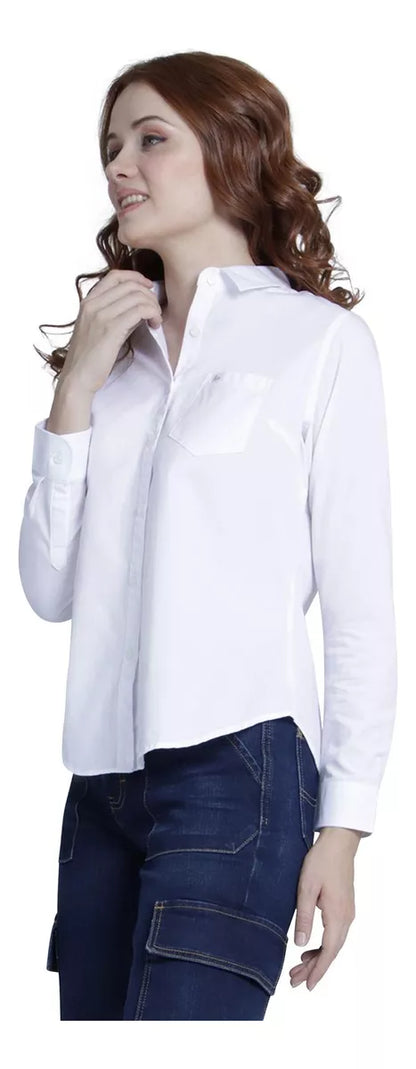 Camisa Casual Lee Regular Fit Manga Larga Blanco 310