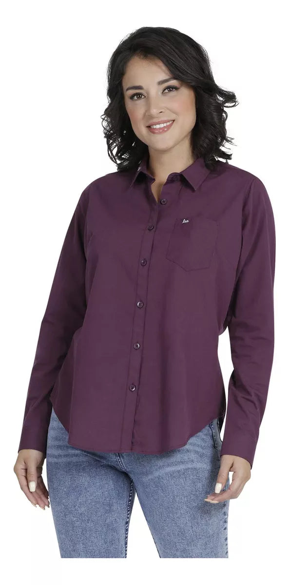 Camisa Casual Lee Regular Fit Manga Larga Morada 320 La Casa del Vaquero
