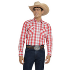 Camisa Wrangler Cuadros Roja y Blanca