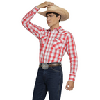 Camisa Wrangler Cuadros Roja y Blanca