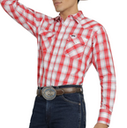 Camisa Wrangler Cuadros Roja y Blanca