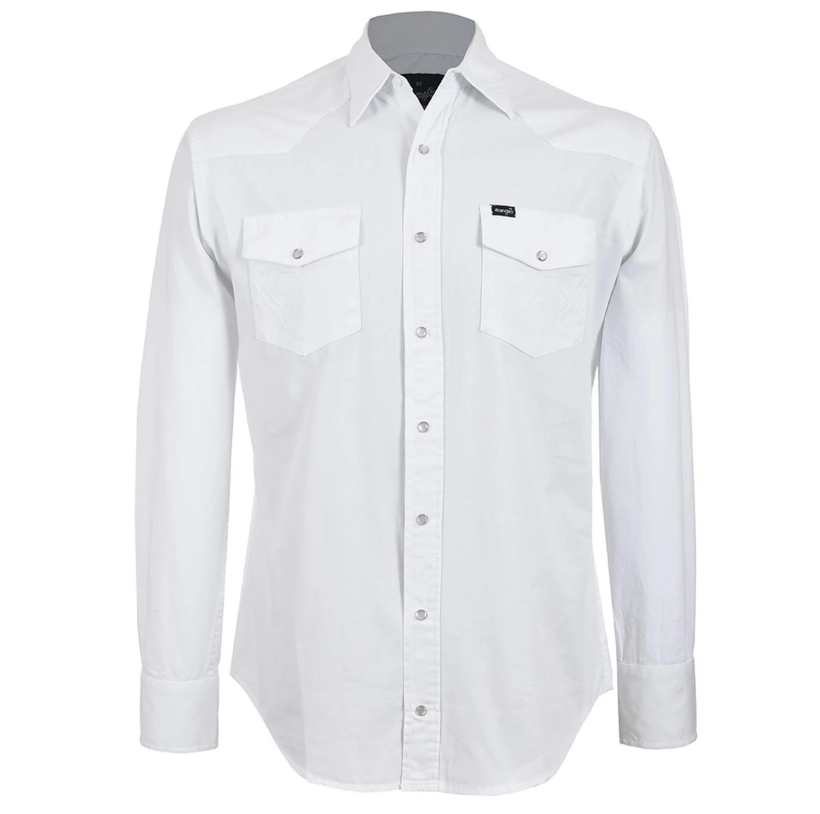 CAMISA WRANGLER CABALLERO BLANCA LISA