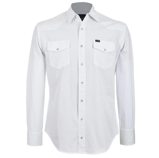 CAMISA WRANGLER CABALLERO BLANCA LISA