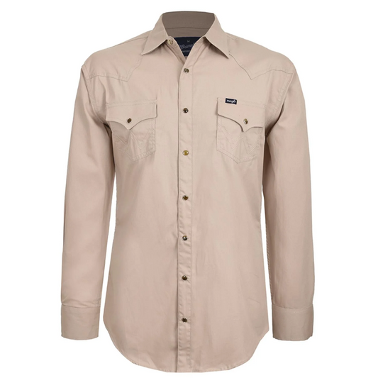 CAMISA WRANGLER CABALLERO CAQUI LISA