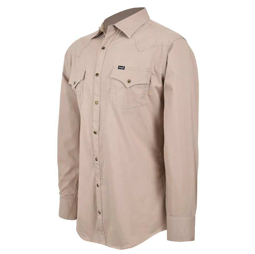 CAMISA WRANGLER CABALLERO CAQUI LISA