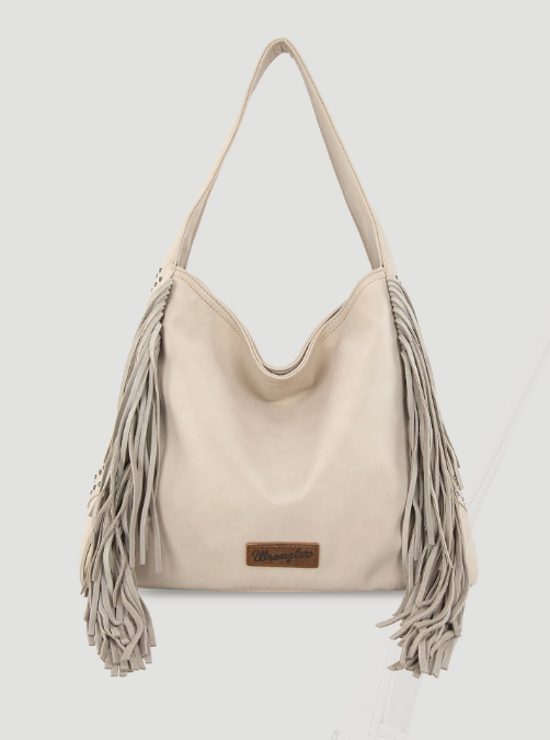 Bolso Wrangler de ante estilo bohemio con flecos