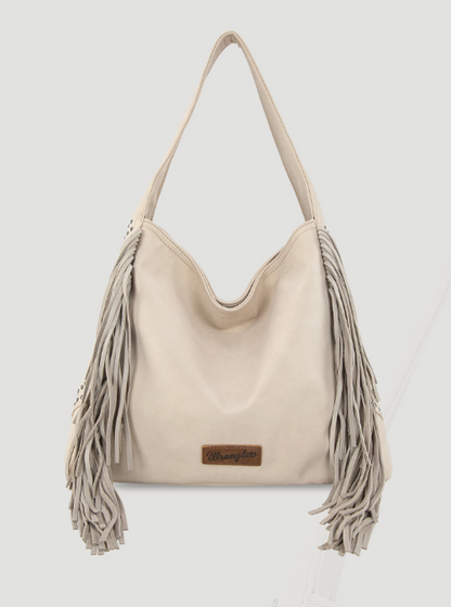 Bolso Wrangler de ante estilo bohemio con flecos