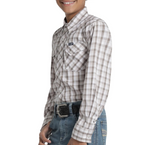Camisa Wrangler Niño Cuadros Grises