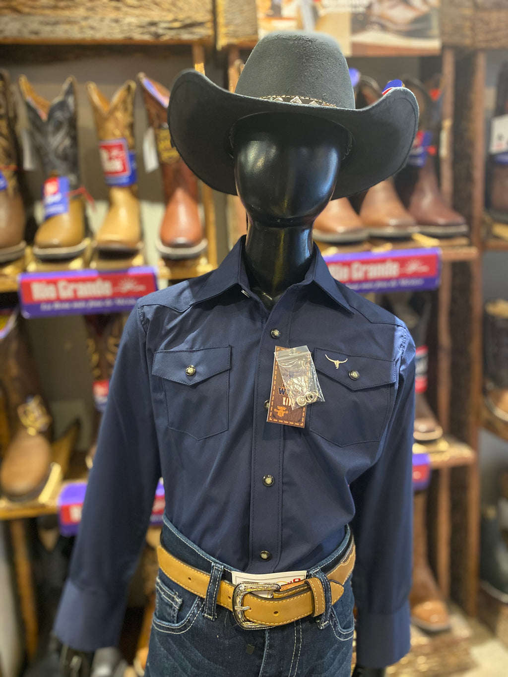 Camisa Rodeo West Niño Marino