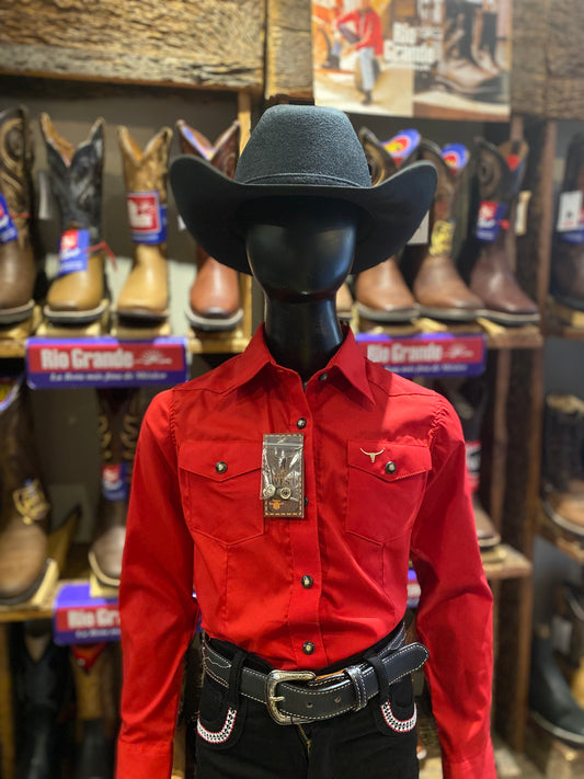 Camisa Rodeo West Niño Rojo