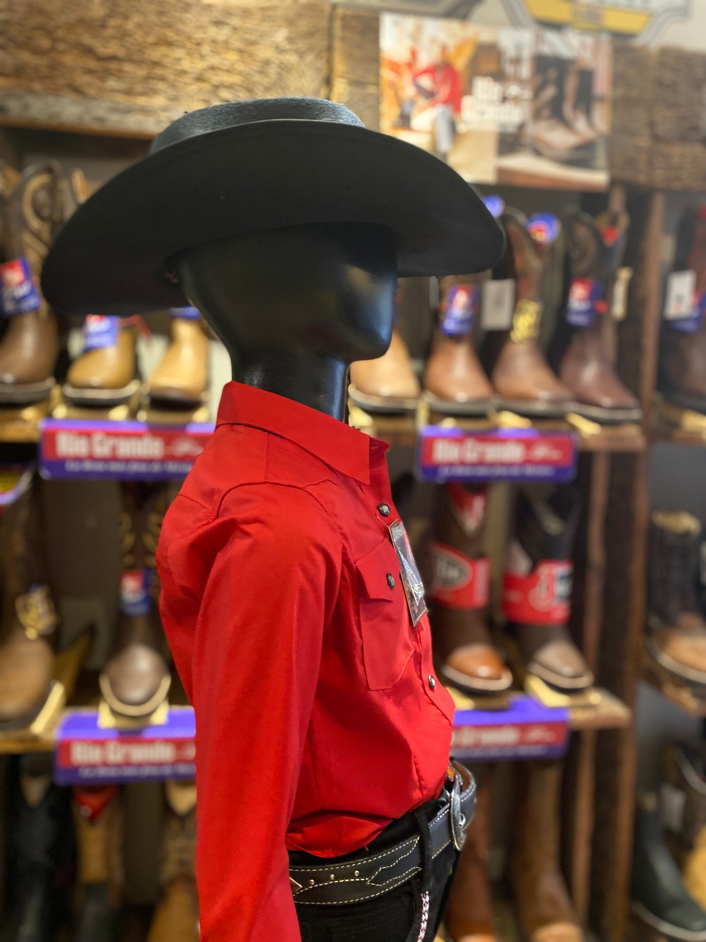 Camisa Rodeo West Niño Rojo