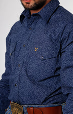 Camisa Yellowstone Azul Estampado Flores