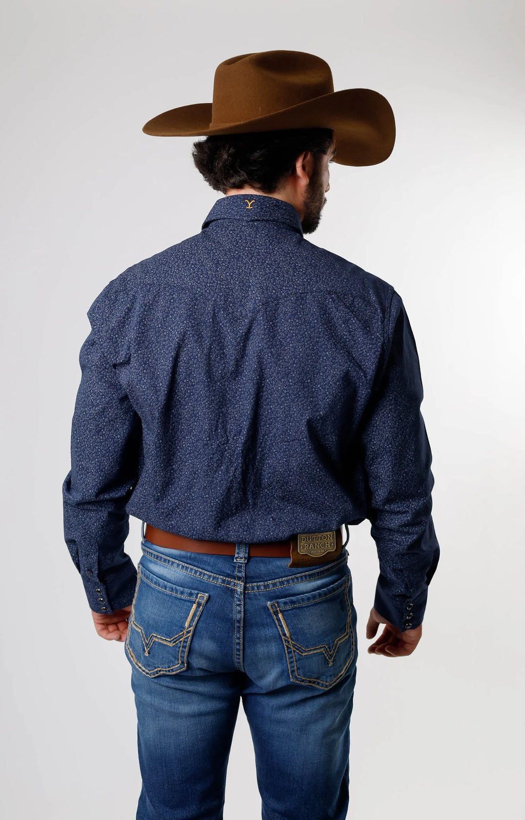 Camisa Yellowstone Azul Estampado Flores