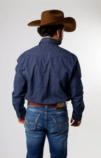 Camisa Yellowstone Azul Estampado Flores