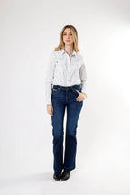 Camisa Yellowstone Blanca Estampado Flores