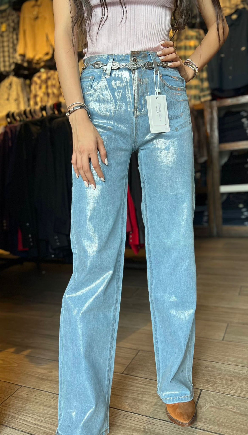 Pantalón Michelle Ferrar Metálico