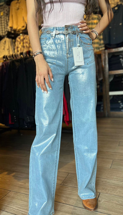 Pantalón Michelle Ferrar Metálico