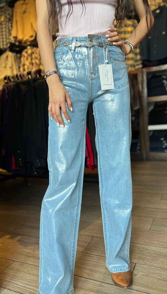 Pantalón Michelle Ferrar Metálico