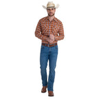 Camisa Wrangler Cuadros Naranja