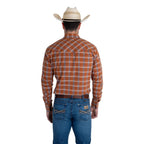 Camisa Wrangler Cuadros Naranja