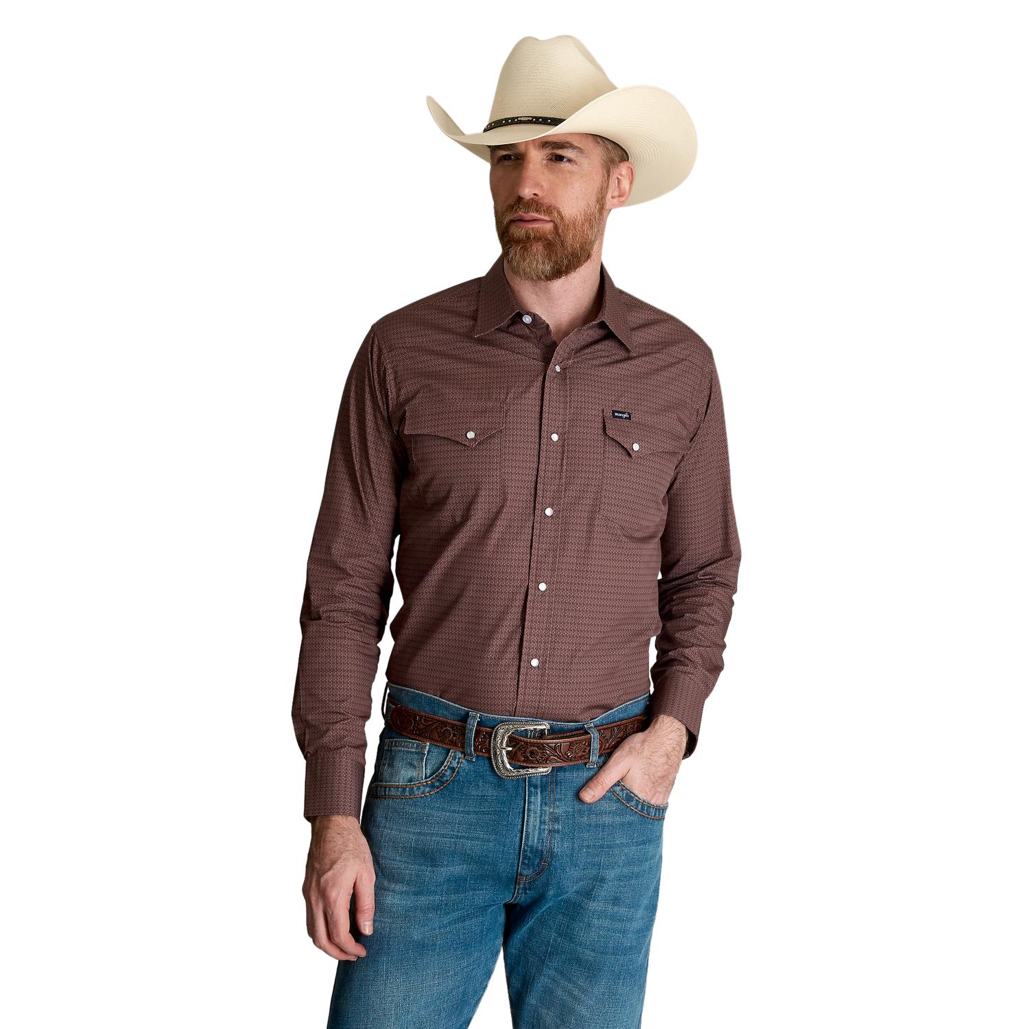 Camisa Wrangler 20x Cafe