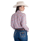 Camisa Wrangler Estampado Flores Rosa