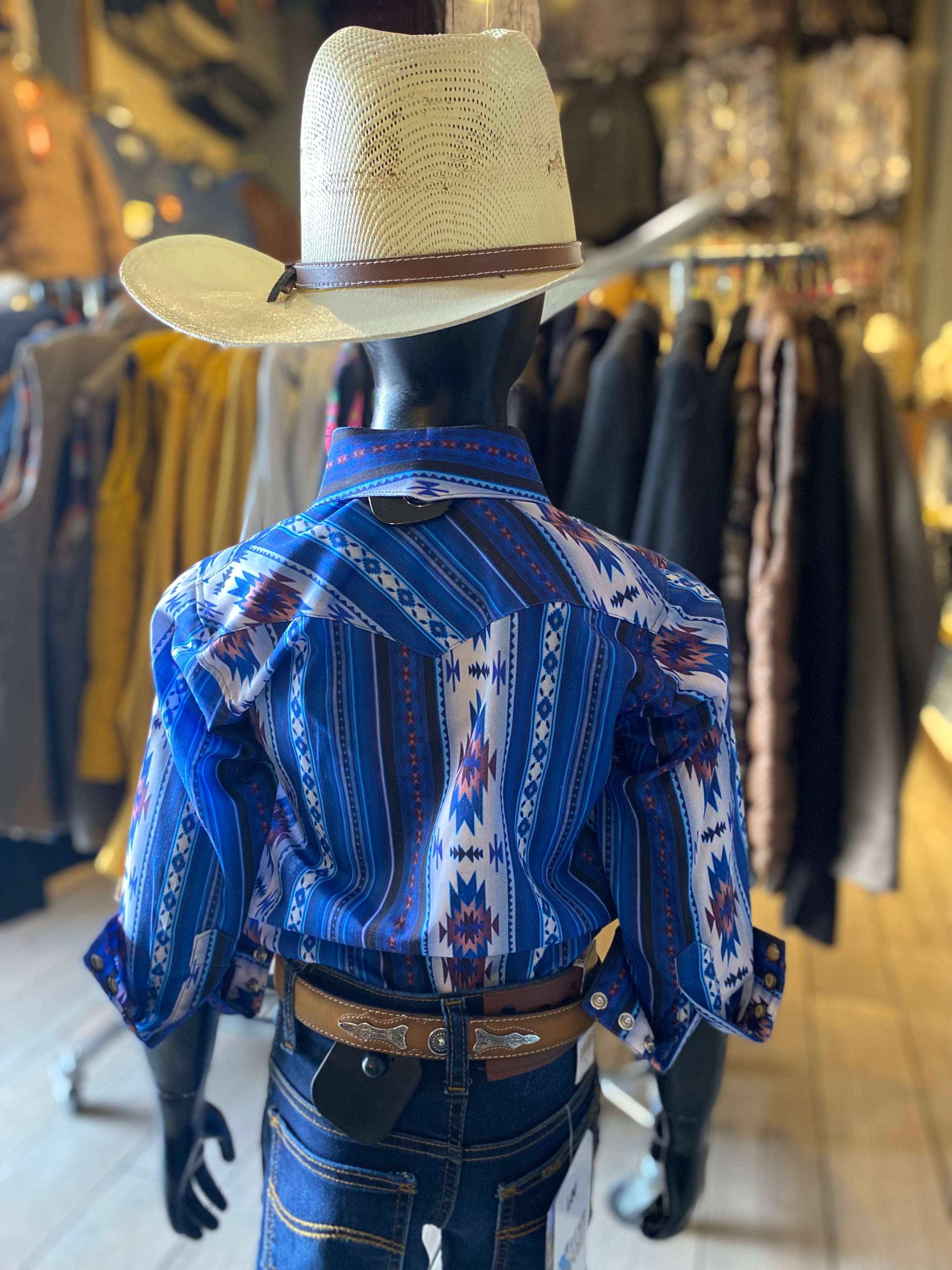 Camisa Rodeo Carte Estampada Azul