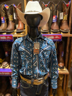 Camisa Rodeo Carte Estampada Azul