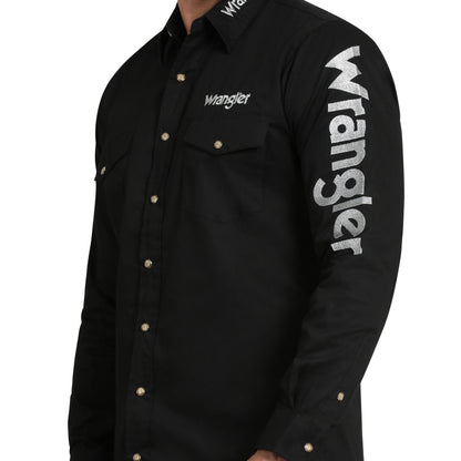 Camisa Wrangler Caballero Logo Negro