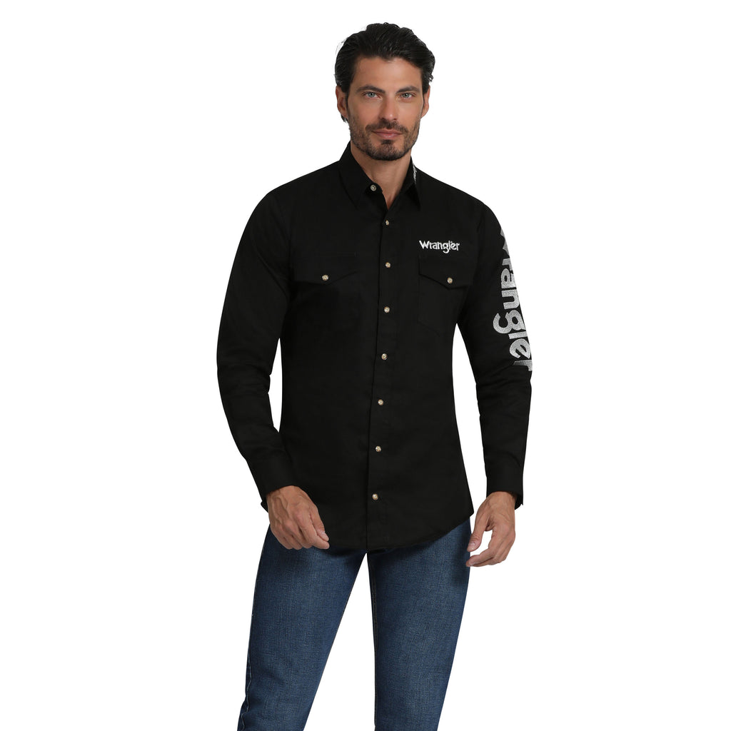 Camisa Wrangler Caballero Logo Negro